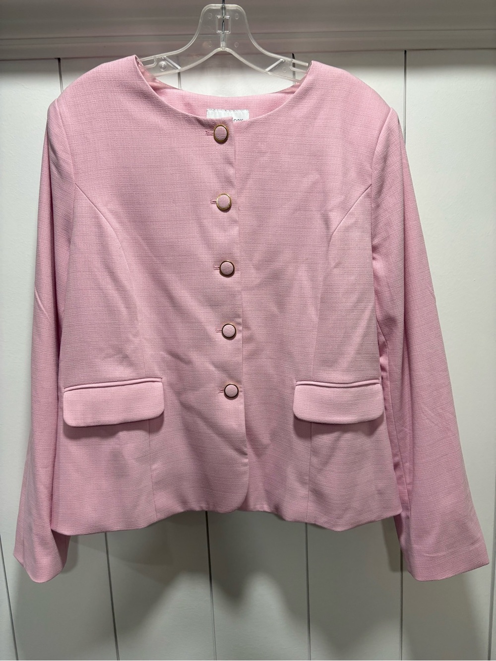 41 Hawthorn  Women's Pink Button-Front Collarless Jacket size XL NWT